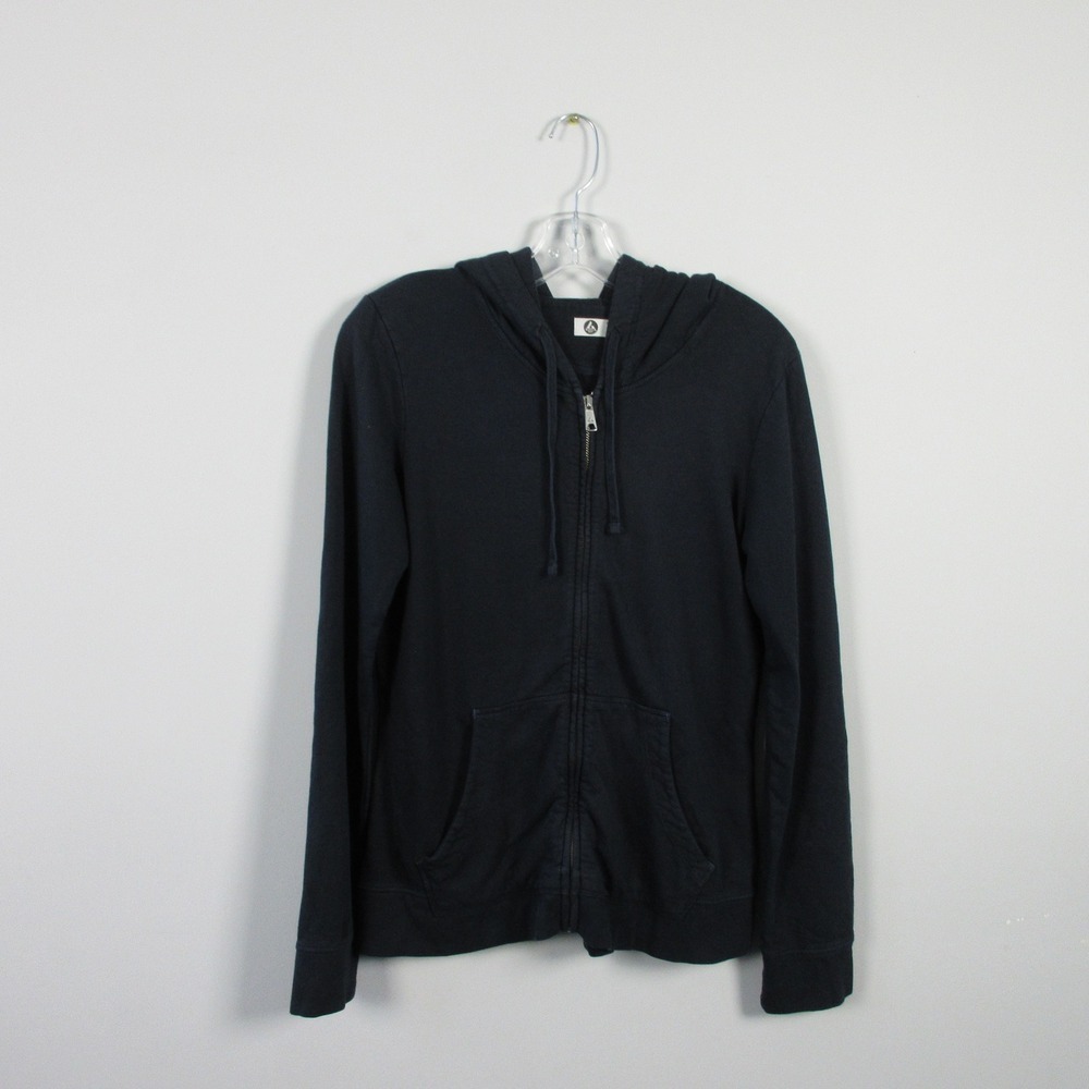 American Giant Full Zip Hoodie Women M Blue Cotton Blend Athletic Lounge 554
